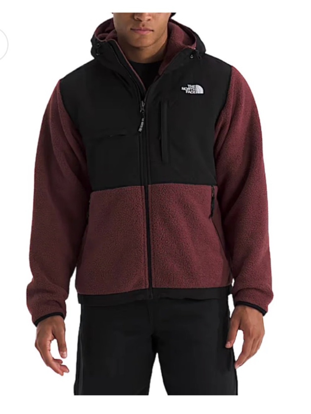 The North Face Men's Retro Denali Two-Tone Burgundy & Black Fleece Jacket